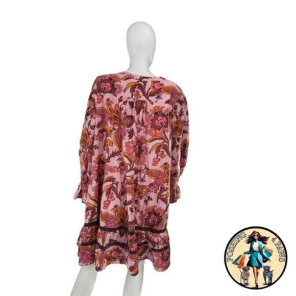 Tuckernuck NEW Pink Paisley Sunset Chintz Kenzo Beach Swim Coverup Size XS - Picture 6 of 8
